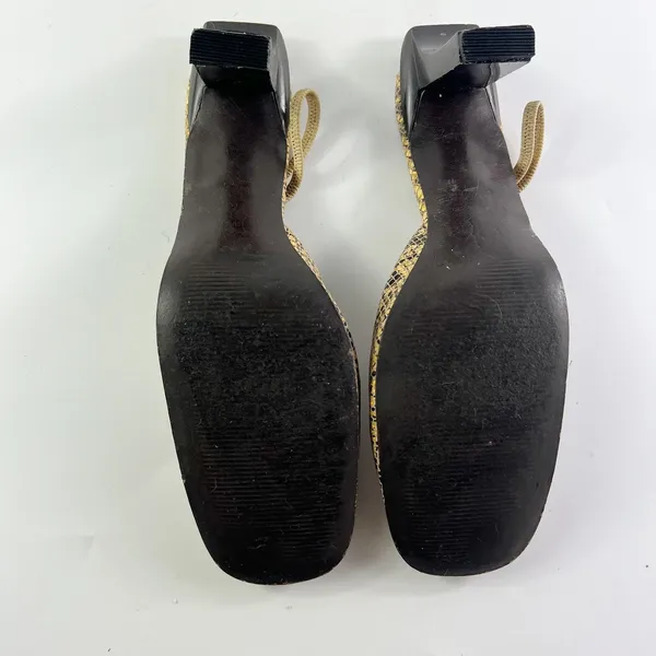 BCBG Vintage Y2K Snakeskin Print Embossed Leather Slingback Heels Shoe Women 8.5 - Image 8