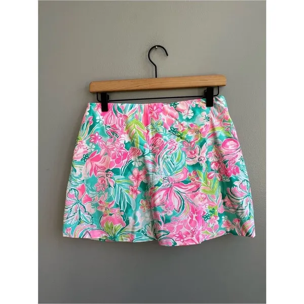 Lilly Pulitzer Madison Skort Hot On The Scene Size Small Floral Tropical Pink - Image 6