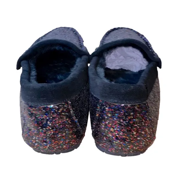 NWT Clarks Glitter Loafers Size 10M Sparkle Slip On Shoes‎ Faux Fur Lined - Image 4