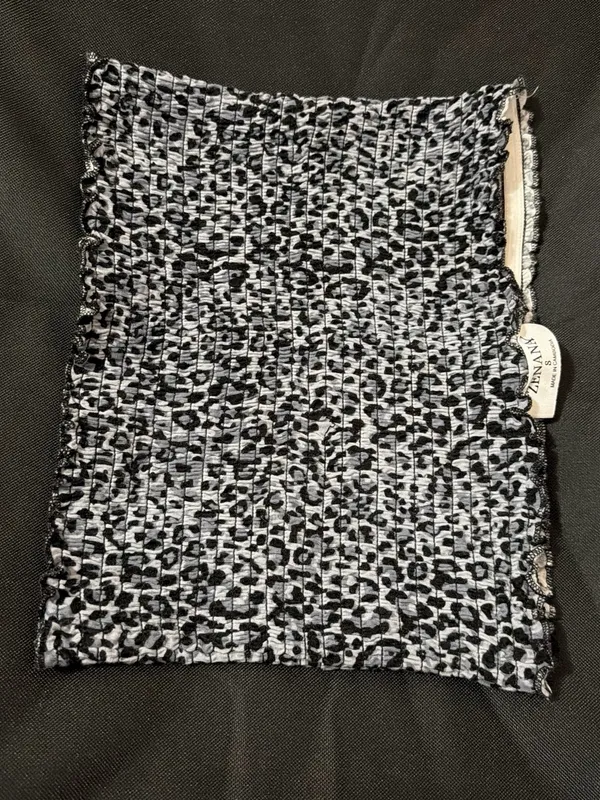 Zenana Outfitters Black & White Smocked Leopard Tube Top - Image 3