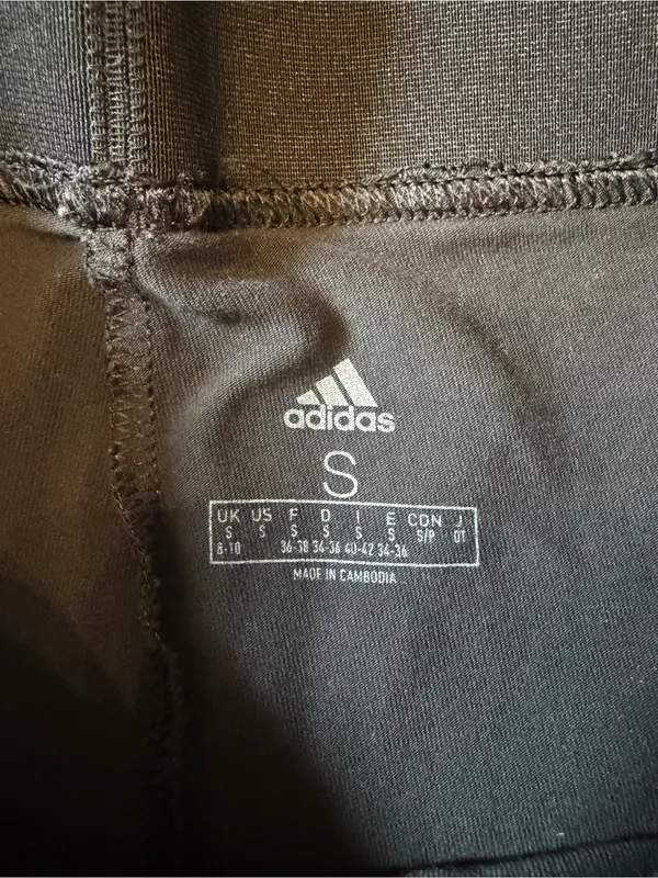 Adidas Size Small Black White Leggings - Image 3
