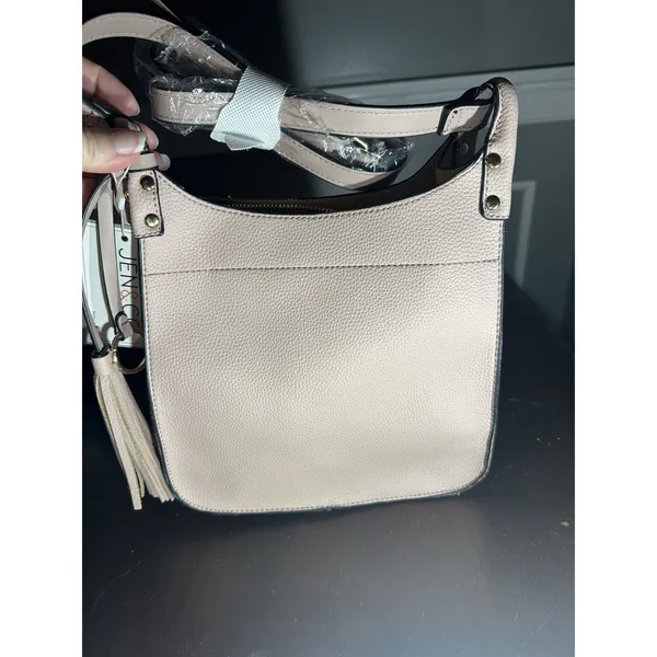 Jenco‎ Handbag Co Lucinda Square Crossbody with Tassels Mauve Vegan Leather - Image 3