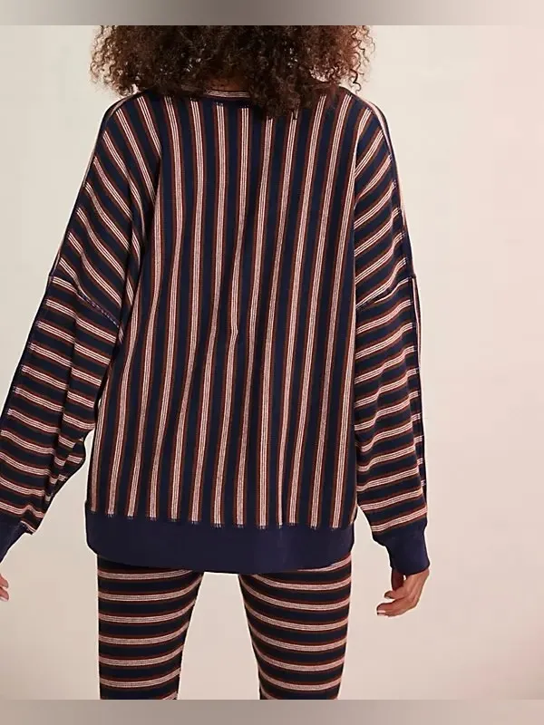 NWT Free People FP Intimately Make It Happen Pullover - brown / navy - XS - Image 4