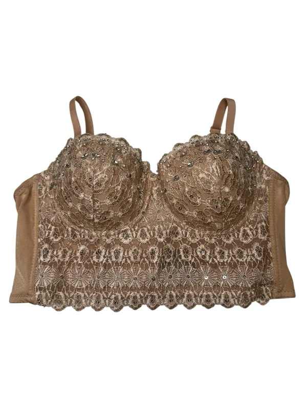 new Windsor ☀︎︎ Lace Beaded Bustier Top ☀︎︎ Nude ☀︎︎ XL ☀︎︎ Festival Date Night - Image 6