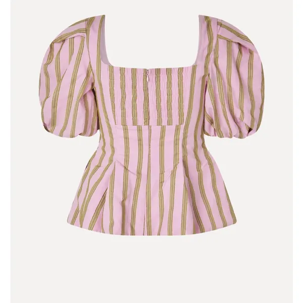 STINE GOYA Blouson Sleeve top - WALLPAPER STRIPES medium‎ puff - Image 3