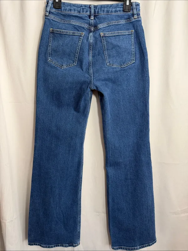 Boden Denim Button Fly Flare Denim Jeans Medium Wash High Rise Size 6 Regular - Image 3