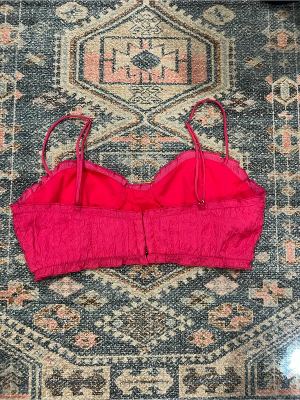 Zara Hot Pink Lace Bralette/Cropped Cami - Image 2