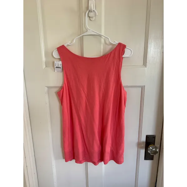 NWT J. Crew‎ Fine Spun cotton modal coral pink tank top size medium - Image 4