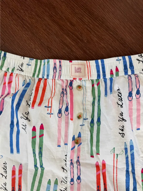 Lyre Bird Anthropologie Ski Ya Later Printed Boxer Shorts - Image 3
