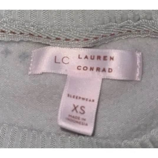 Lauren Conrad Women's 2PC light green Sweat‎ Suit Pajamas set Size XS - Image 4