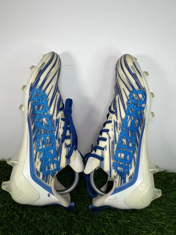 Adidas Adizero 12.0 Football Cleats White Blue Men’s Size 11.5 EU 46 - Image 5