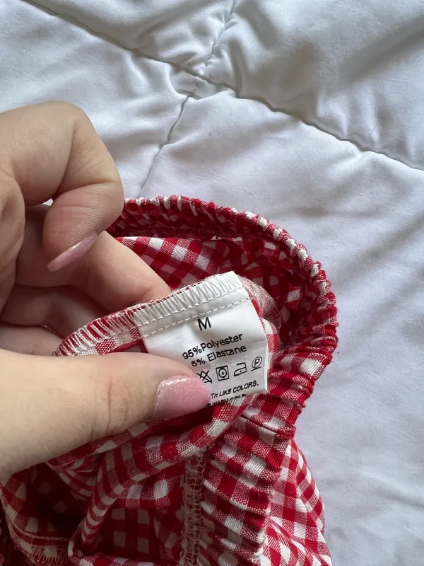 Gingham Shorts ZARA Red - Image 3
