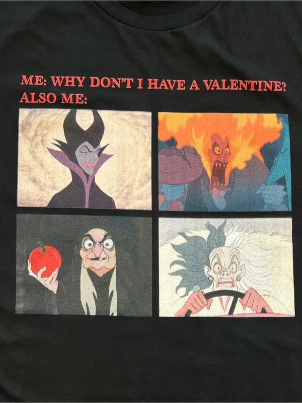Disney Villains Meme Graphic Tee Funny Halloween Shirt valentine humor - Image 3