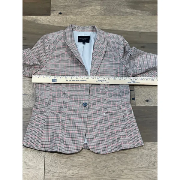 Banana Republic Houndstooth Blazer Size 8 Brown Black Red Classic Fit - Image 5