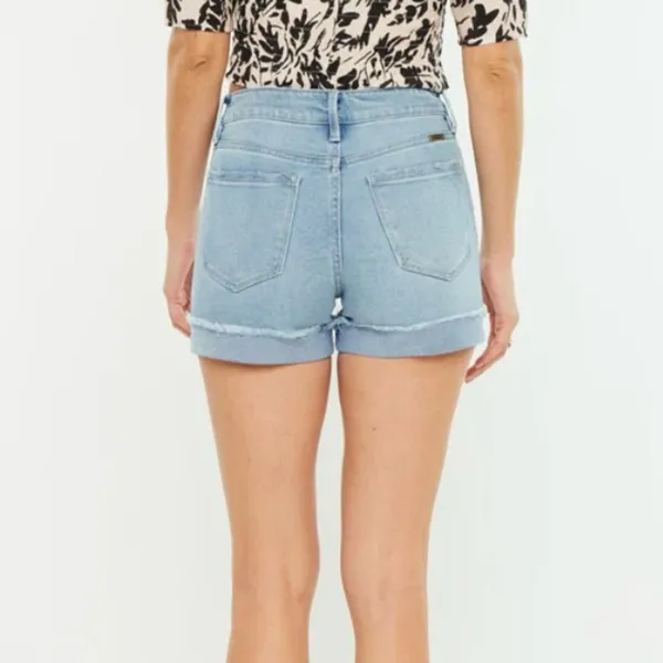 Kancan Jasmine High Rise Cuffed Hem Denim Shorts Women’s Size Large - Image 2