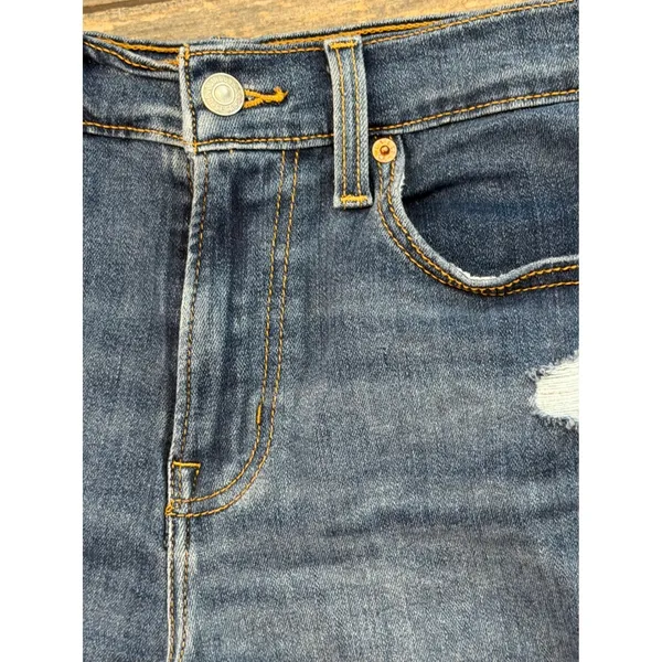 Levis High Rise Jean Shorts Size‎ 28 Distressed Cut Off Denim Micro Mini Bootie - Image 3
