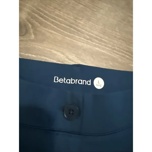 BetaBrand Women's Size L Long Classic Straight Leg Dress Yoga Pants‎ Blue - Image 4
