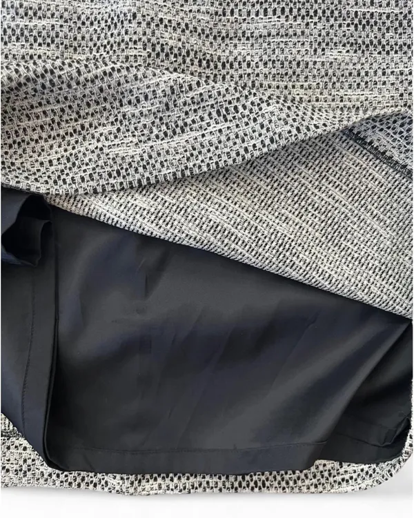 Theory Cortney Deleo Tweed Crew Neck Shift Dress - Image 7