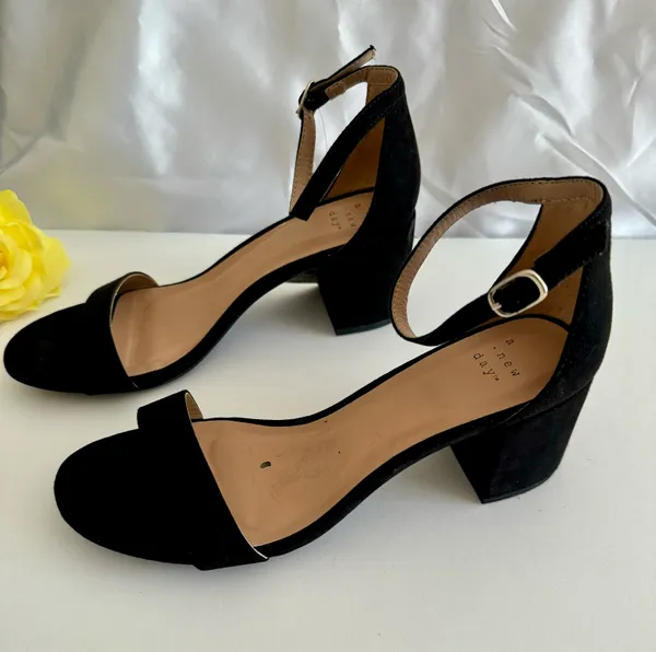 Black Suede Heels, Size 8 - Image 2
