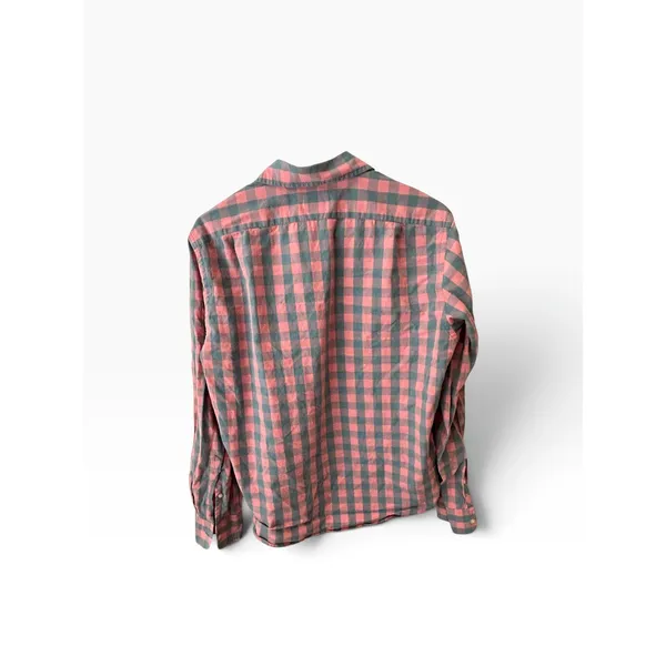 J.Crew Slim Fit Cotton Plaid Button Down Shirt Pink Gray Buffalo Check Medium - Image 2