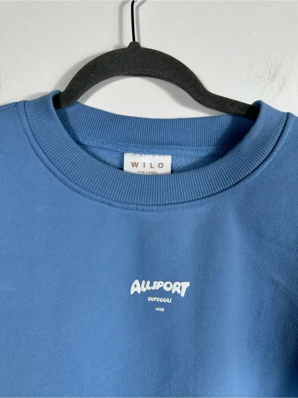 WILO The Label Blue Oversized Crewneck‎ Sweatshirt Pullover Size Medium - Image 4