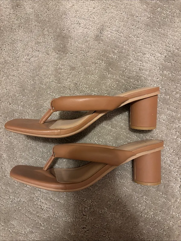 a new day Tan Knotted Toe-Post Square-Toe Sandals - Image 2