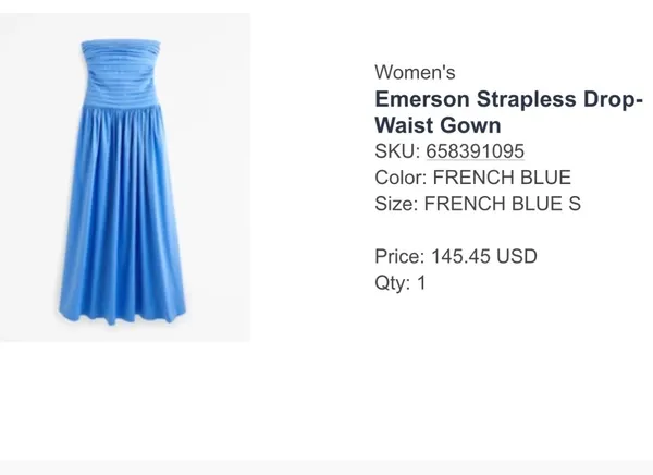 Abercrombie Strapless blue dress - Image 2