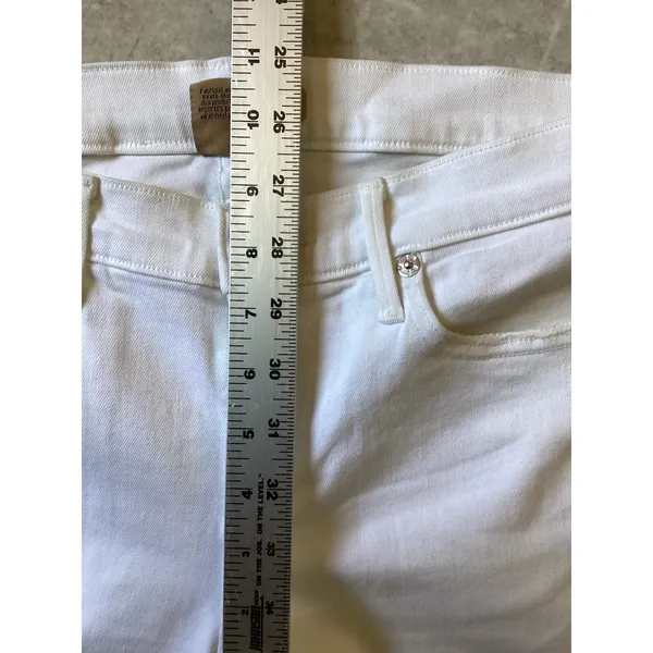 True Religion Cora Mid Rise Straight Distressed White Jeans Womens 28 Raw Hem - Image 8