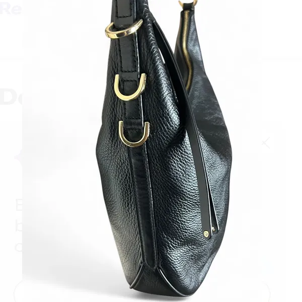 Michael Kors black Izzy Large Pebbled Leather Convertible Shoulder Bag Crossbody - Image 3