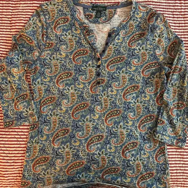 Ralph Lauren Vibrant Blue and Orange Long Sleeve Tee - Image 5