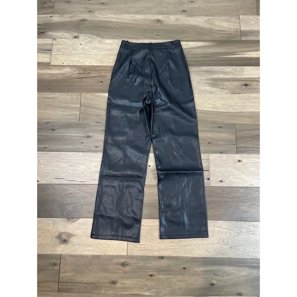 Commense Pants Size S Black High Waist Faux Leather Straight Leg Stretch NWT - Image 10