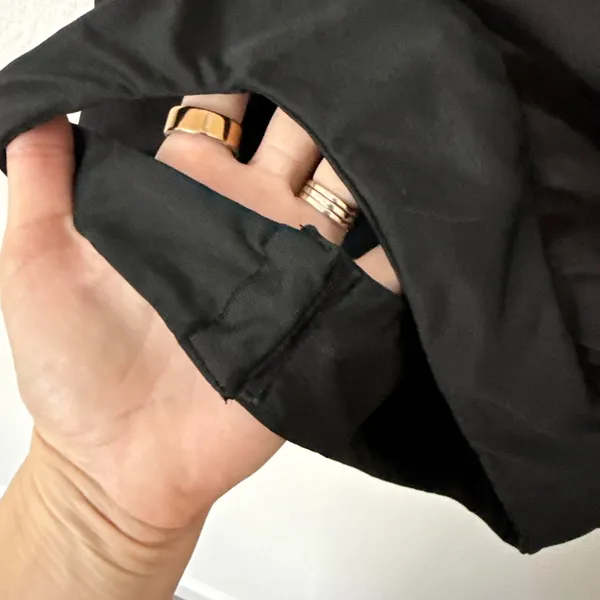[ASTR] Black Satin Asymmetrical Sleeveless Draped Cowl Neck Bodysuit Sz Medium M - Image 9