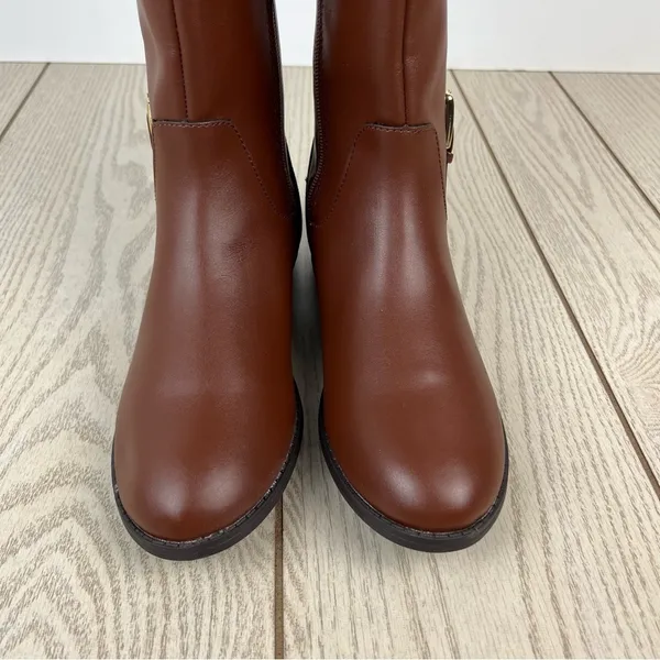 Karen Scott Deliee2 Tall Riding Boots 8M Cognac Brown Faux Leather $80 - Image 4