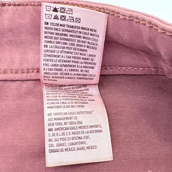 American Eagle Super Stretch Utility Pants Womens 10 Pink Tie Waist Cargo Slim - Image 9