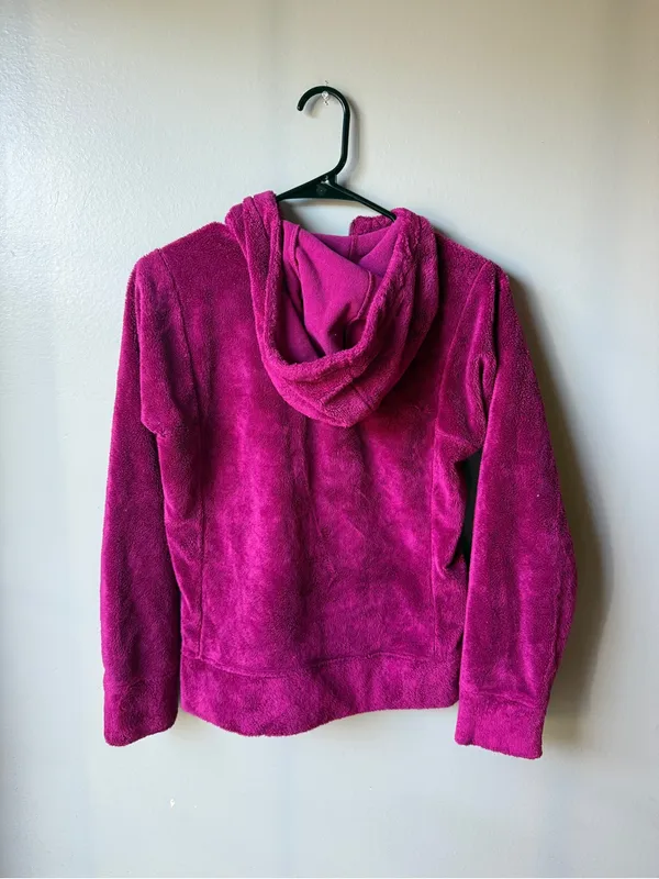Patagonia Pink Fleece Full Zip Hooded Jacket Women’s Small - Image 4