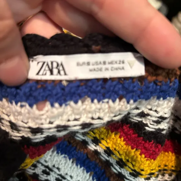 Zara Women's‎ Striped Crochet Mini Dress Wide Strap Size Small - Image 4