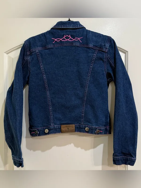 U.S. Polo Assn. Dark Indigo Denim with Pink Logo Stitching - Image 2