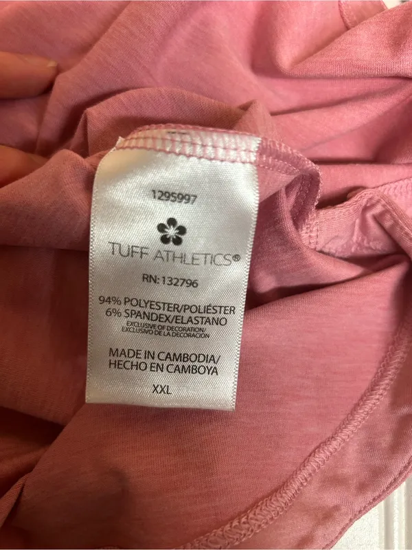 Tuff Athletics Dusty Rose Crisscross Back Top Size XXL - Image 4