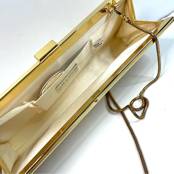Lord & Taylor Cream Weave Purse Clutch - Image 6