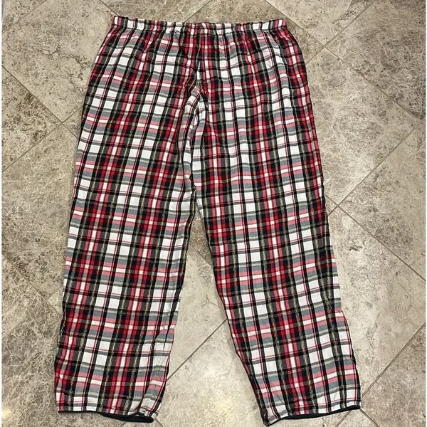 Victoria’s Secret Women's Plaid Pajama PJ Pants Medium Red Black - Image 8