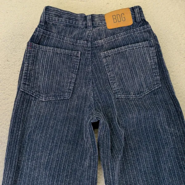 BDG Urban Outfitters High Rise Baggy Corduroy Pants Blue Acid‎ Wash Size 25 - Image 8