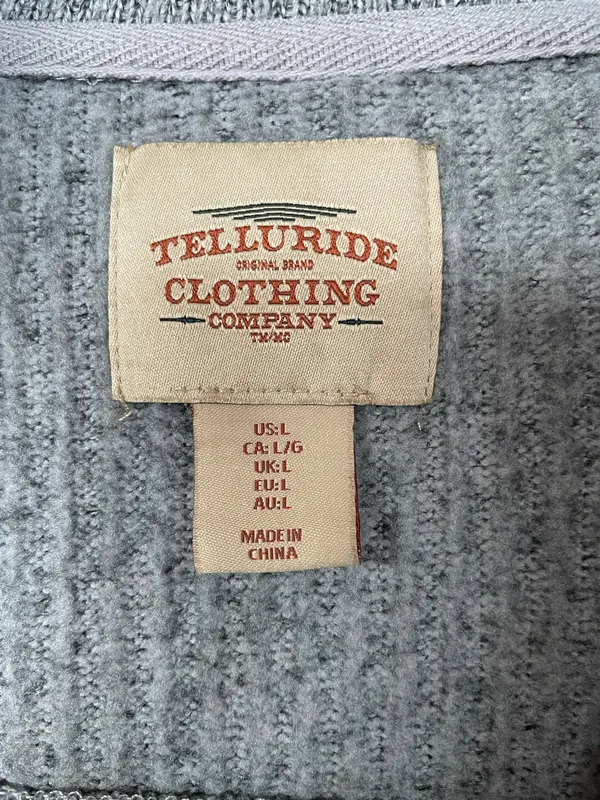 TELLURIDE Original brand men’s fleece sweatshirt US Large Gray 1/4 Zip Pullover - Image 4
