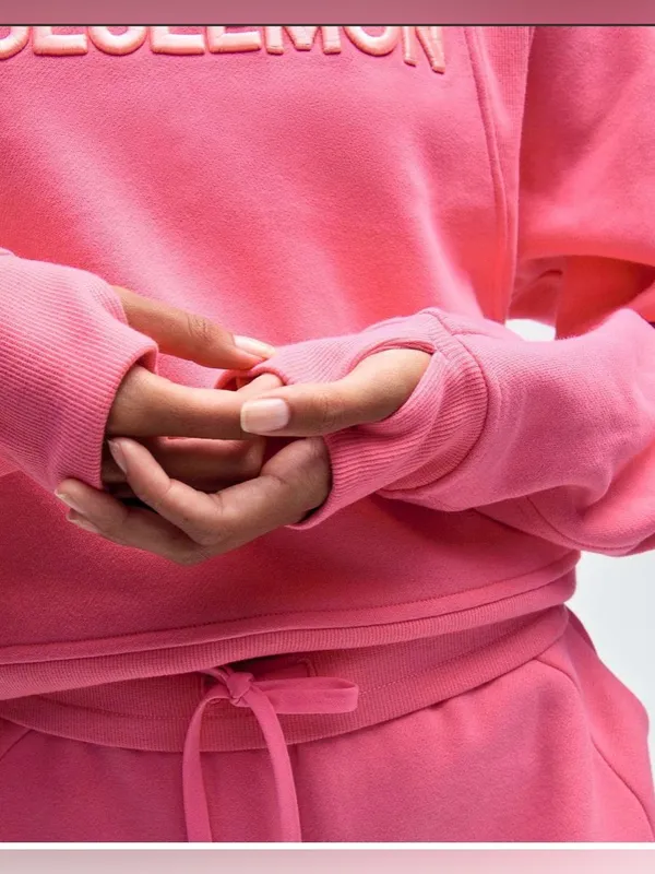Lululemon Scuba Oversized Pullover Wordmark Sakura Pink size m/l - Image 3