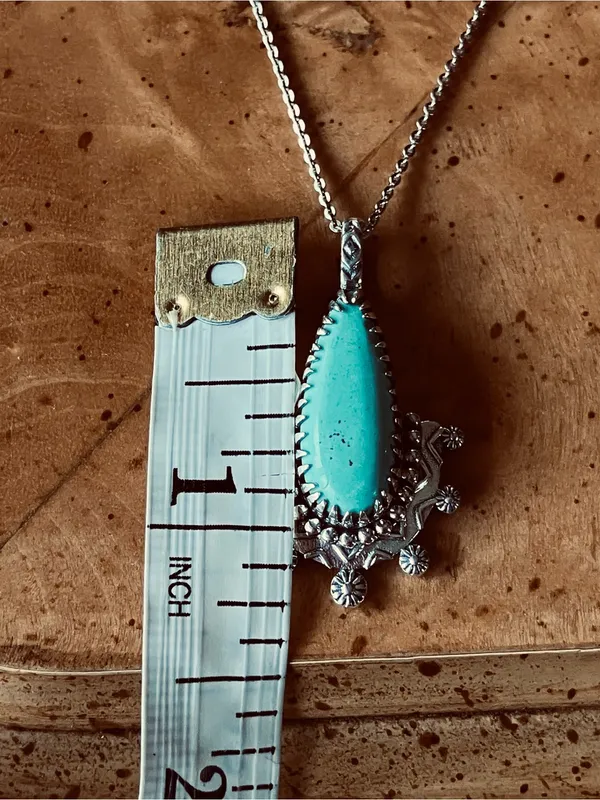 Royston Turquoise Sterling Silver Necklace Green - Image 3