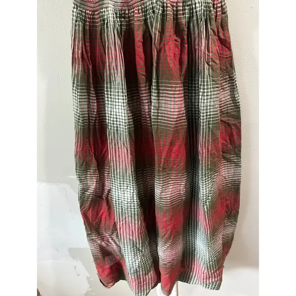 Vintage 50's Marcy Allen Original Red Green Plaid Puff Sleeve Button Dress - Image 16