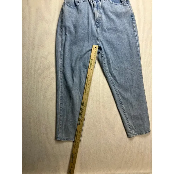 PacSun Womens Mom Jeans Light Wash High‎ Rise Elastic Waist Denim Size L - Image 7