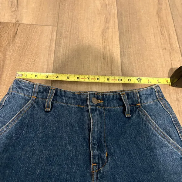 Levis 94 Baggy cotton‎ cinch Jeans Womens Blue Denim Cargo Pockets Size 23 - Image 9