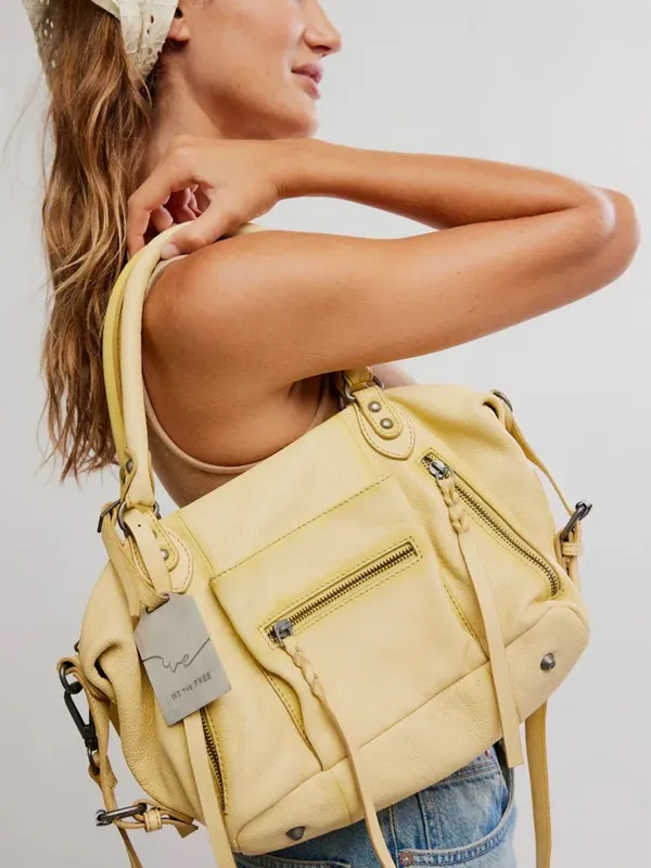Free People We The Free Baby Emerson Leather Tote Bag Butter Yellow Nwt | Rare - Image 2