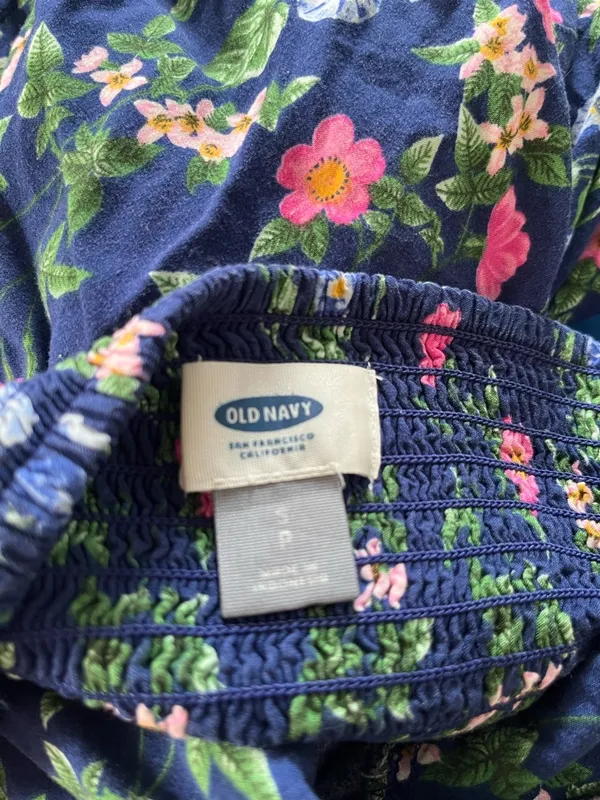 Old Navy Floral Mini Sundress Cottagecore Small Blue Pink Feminine Summer Casual - Image 7