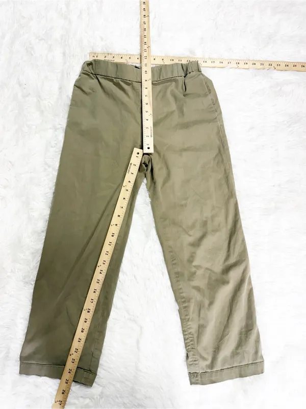 COS Pull On Wide Leg Pants Size 4 Olive Green Cotton Lyocell - Image 7